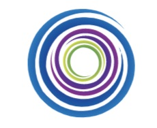 Blue, purple, and green lines swirling in a circle.